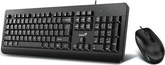 Genius KM-160 COPILOT, zestaw klawiatura z optyczną myszką, CZ/SK, klasyczna, wodoodporny rodzaj przewodowa (USB), czarna