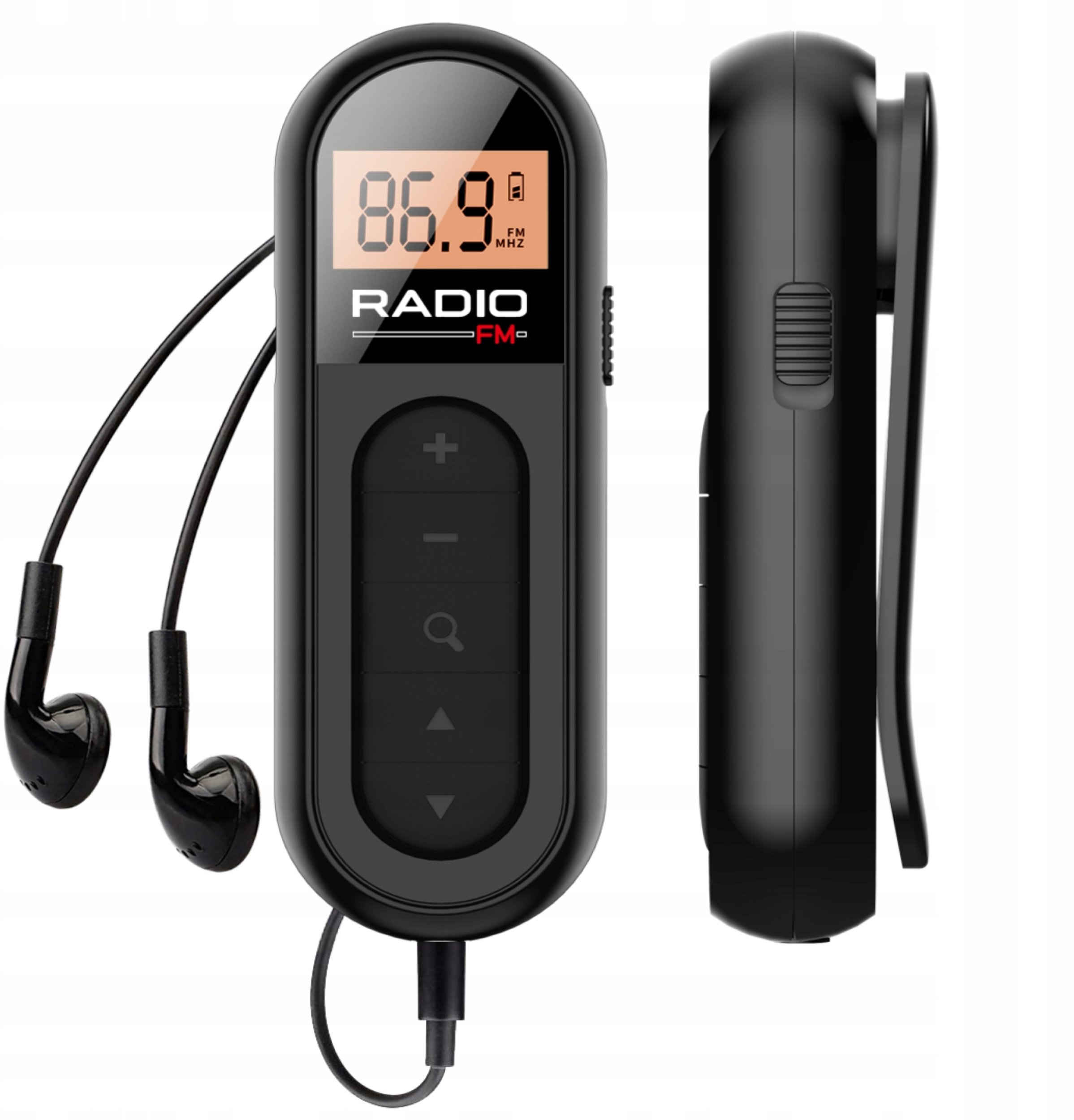 MINI MAŁE PRZENOŚNE RADIO FM RADYJKO NA KLIPS Z ZESTAWEM SŁUCHAWKOWYM USB