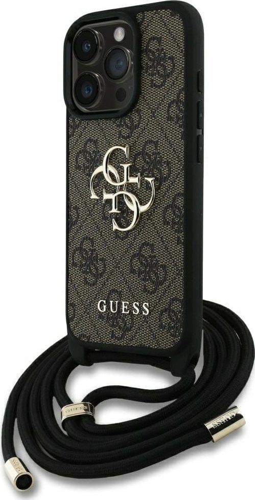 Guess Case 4G Big Logo Cord Stap Crossbody for iPhone 16 Pro brown