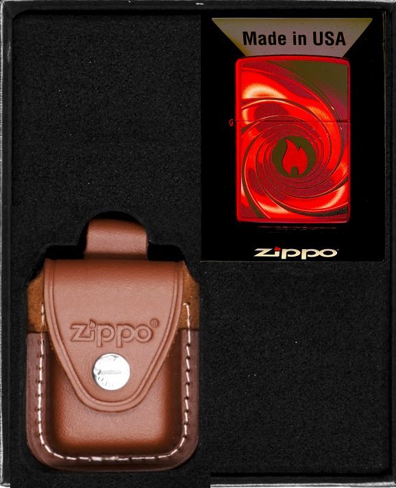 Zestaw ZIPPO Zapalniczka CANDY APPLE RED SWIR Prezentowy No2