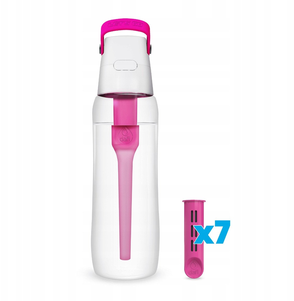 Butelka filtrująca Dafi SOLID 0,7 l flamingowa z 7 filtrami