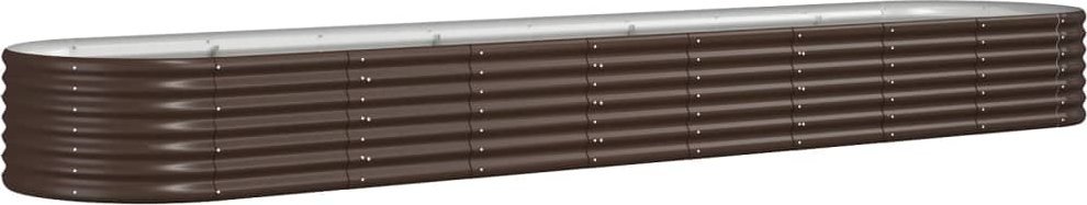 vidaXL Donica ogrodowa z malowanej proszkowo stali, 368x80x36 cm, brąz