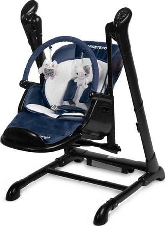 Caretero KRZESEŁKO + HUŚTAWKA INDIGO BLACK NAVY