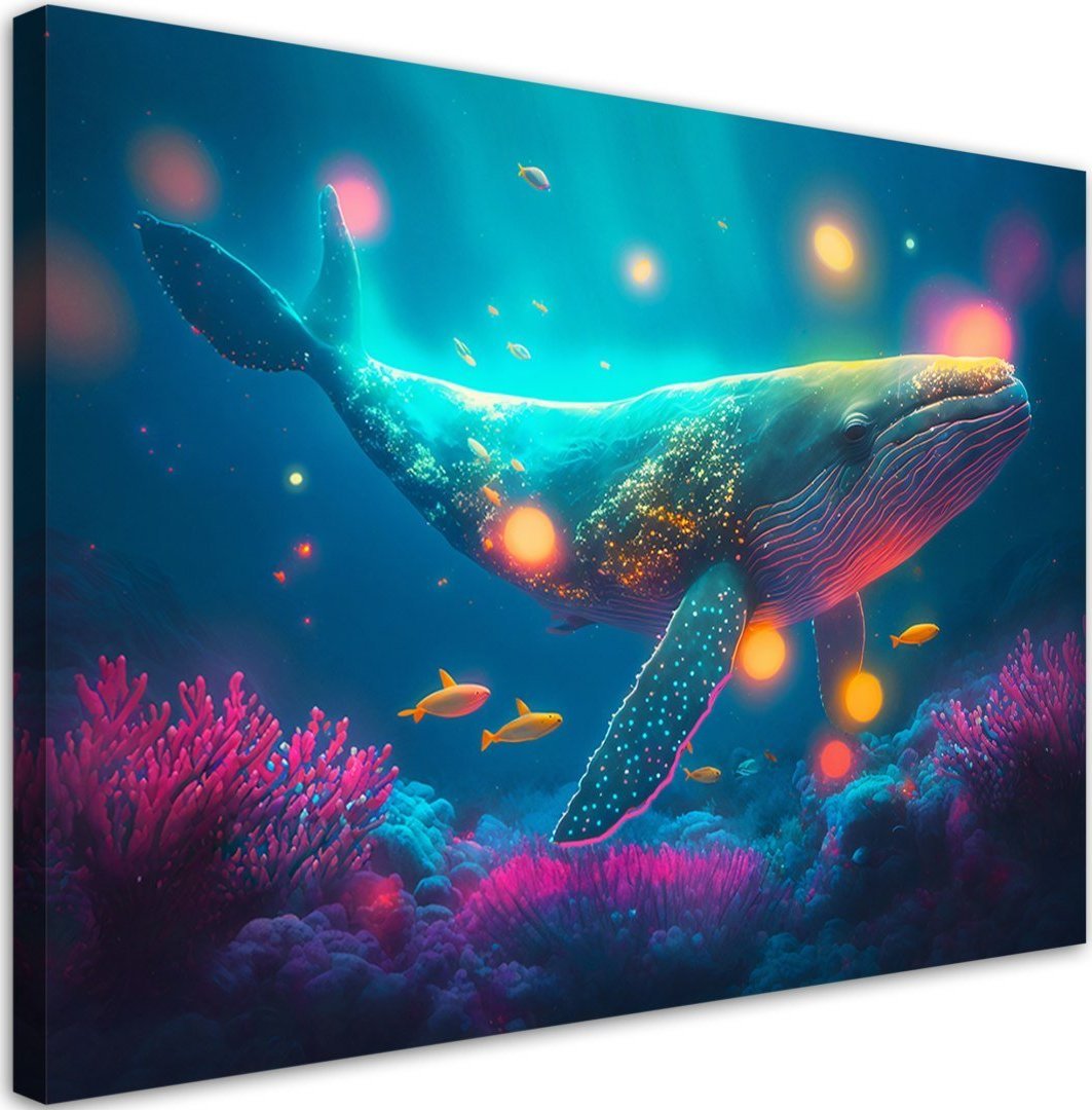 Feeby Obraz na płótnie, Magiczny wieloryb - 100x70