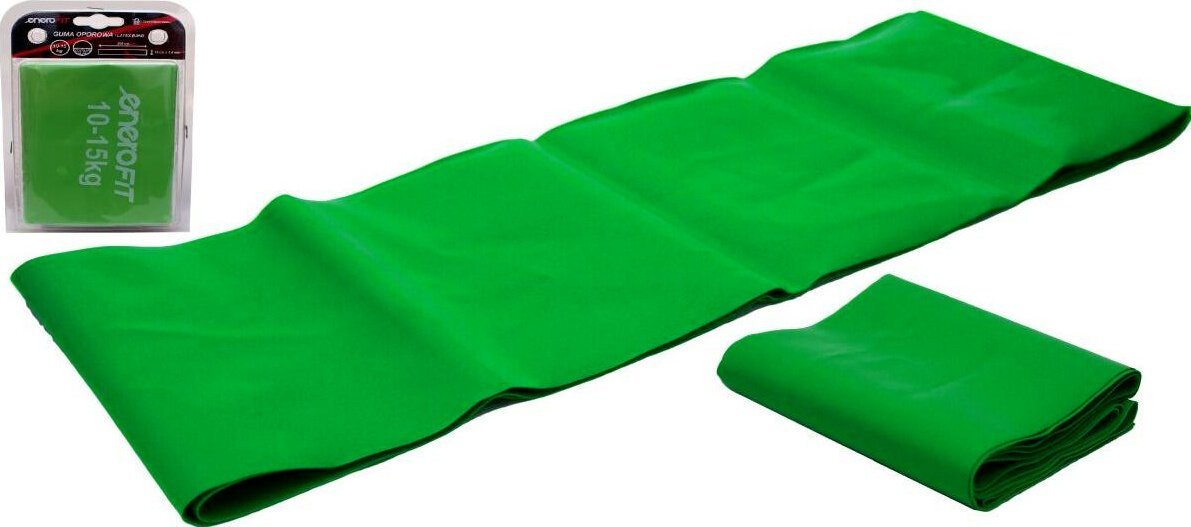 KUDDA Taśma treningowa guma oporowa do ćwiczeń 200x15cm 0,40mm 10-15kg zielona