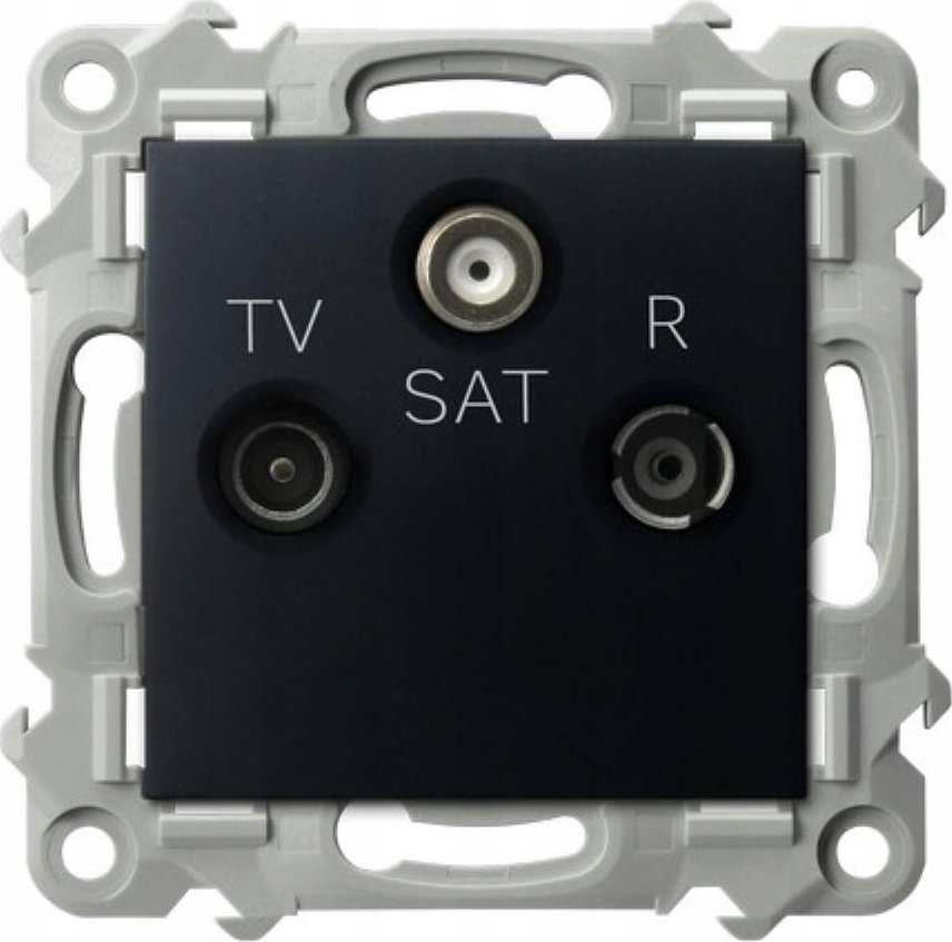 Ospel Gniazdo RTV-SAT Ospel Szafir GPA-ZS/m/33 końcowe czarny metalik