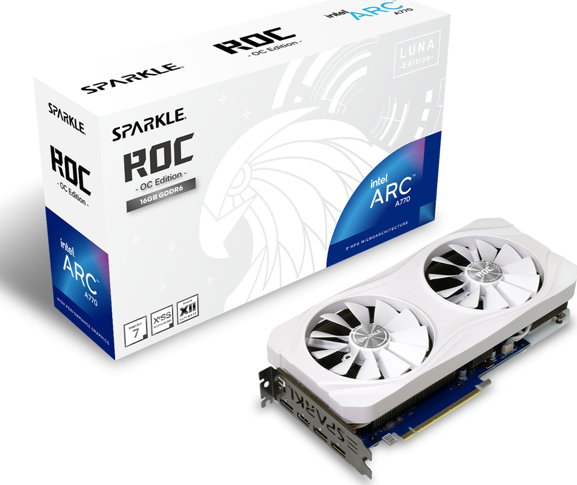 Karta graficzna Sparkle Arc A770 ROC Luna White 16GB GDDR6 (SA770R-16GOC)