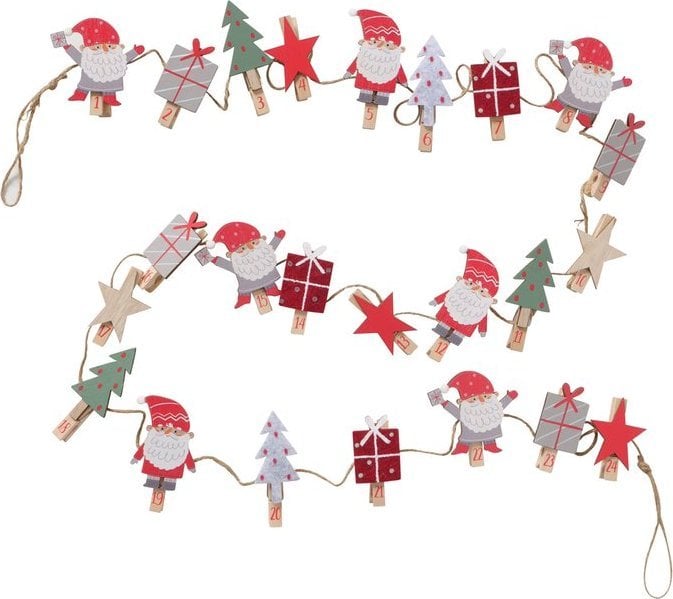 Dekoracja świąteczna Boltze Kalendarz adwentowy z klamerkami MONTI