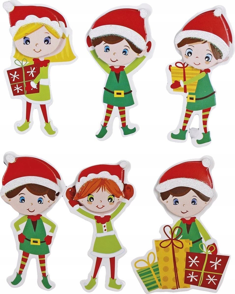 Titanum Naklejki papierowe Elfy Mikołaja 6szt