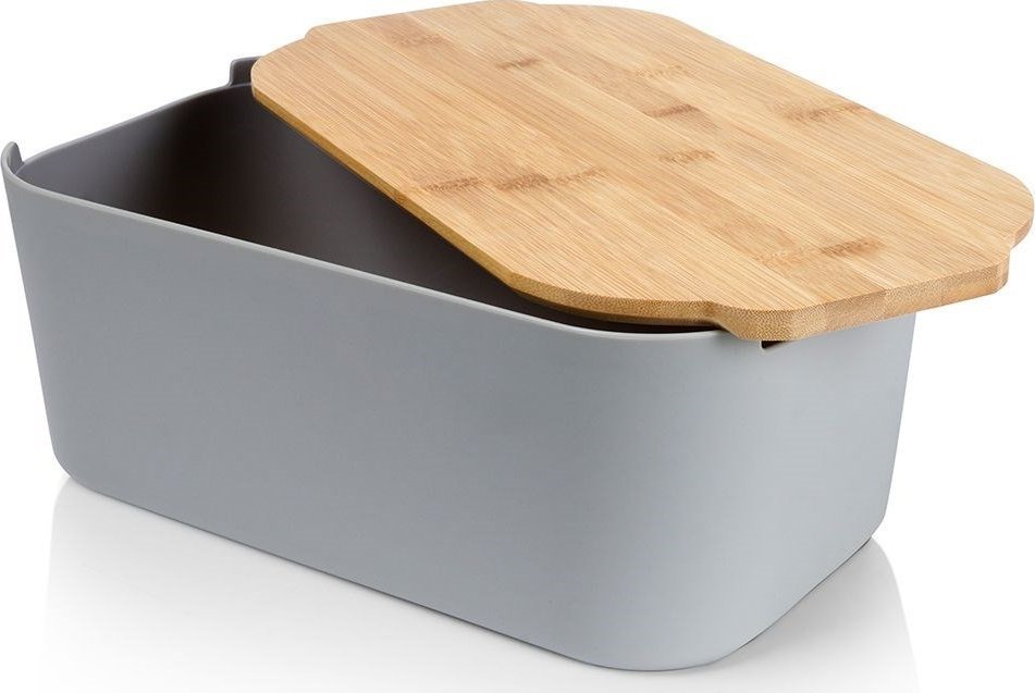 Chlebak Vilde CHLEBAK Z DESKĄ BAMBUSOWĄ SZARY 259302