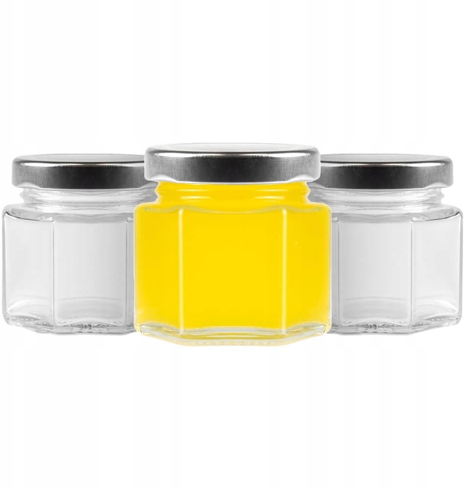 12x Słoik 50ml SZEŚCIOKĄTNY na przyprawy miód