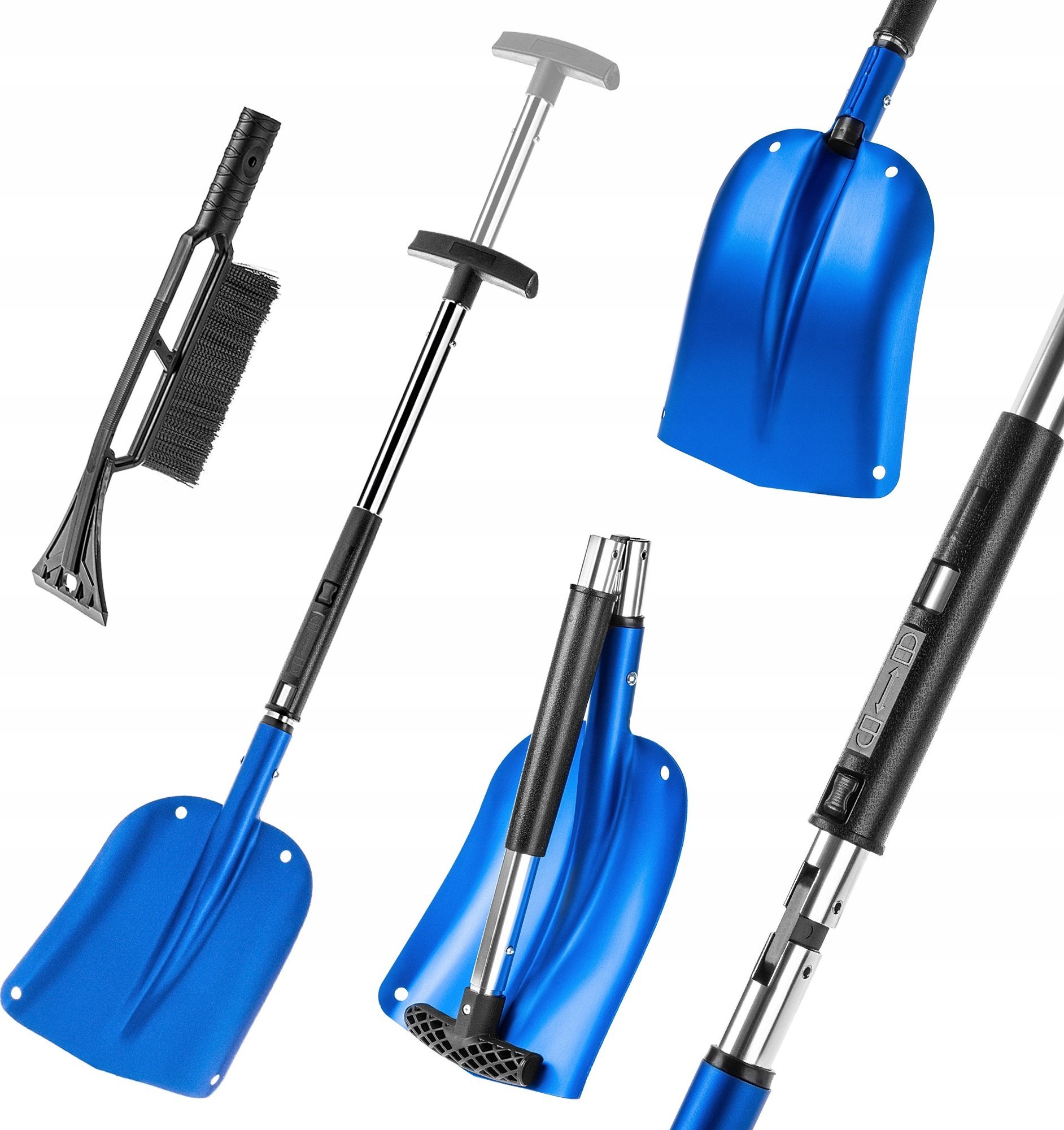 Kadax KADAX Łopata Do Śniegu 3w1 Składana Teleskopowa Saperka Szczotka Skrobaczka