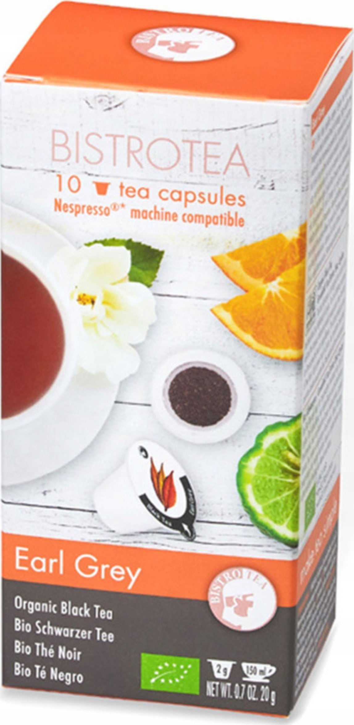 Organic tea capsules for Nespresso(r) machines Bistro Tea Earl Grey, 10 pcs.