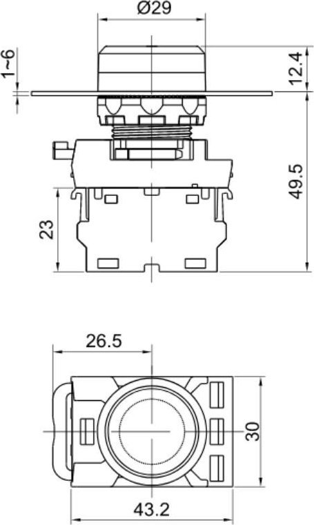 Tracon Electric Przycisk kryty standardowy NYG3-G zielony