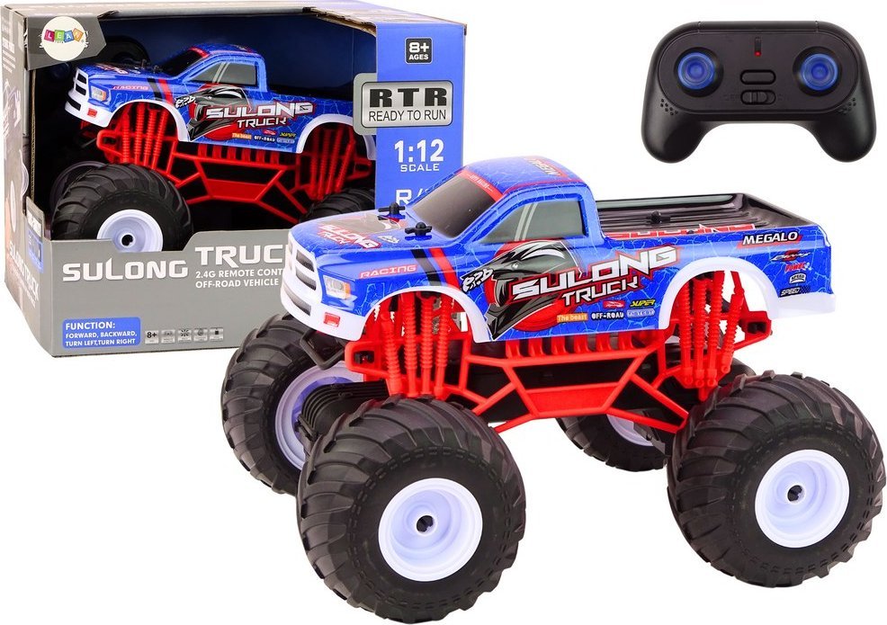 LeanToys Auto Terenowe Zdalnie Sterowane 2.4G RC 1:12 Truck Niebieski