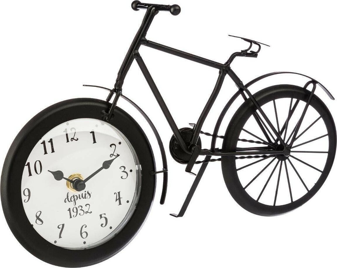 Atmosphera Zegar stołowy metalowy, motyw roweru, 29 cm