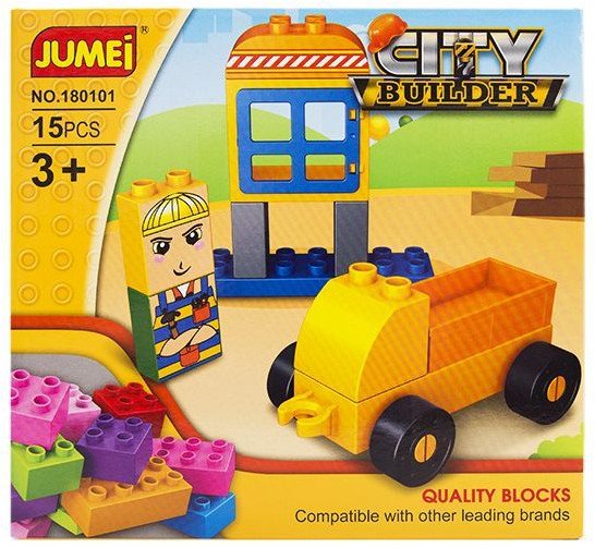 Klocki Jumei 3+ City MIASTO BUDOWA 15 elementów, 20x19cm