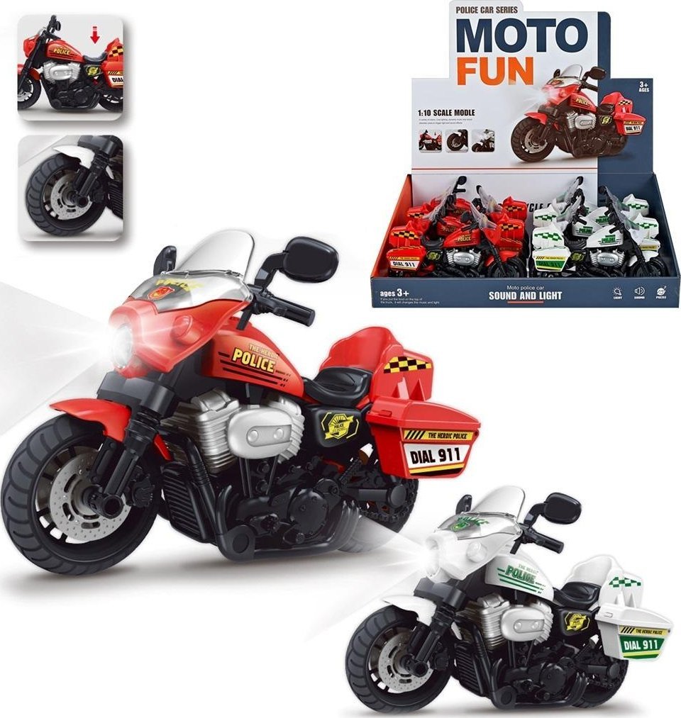 Motocykl policja światło i dźwięk MIX