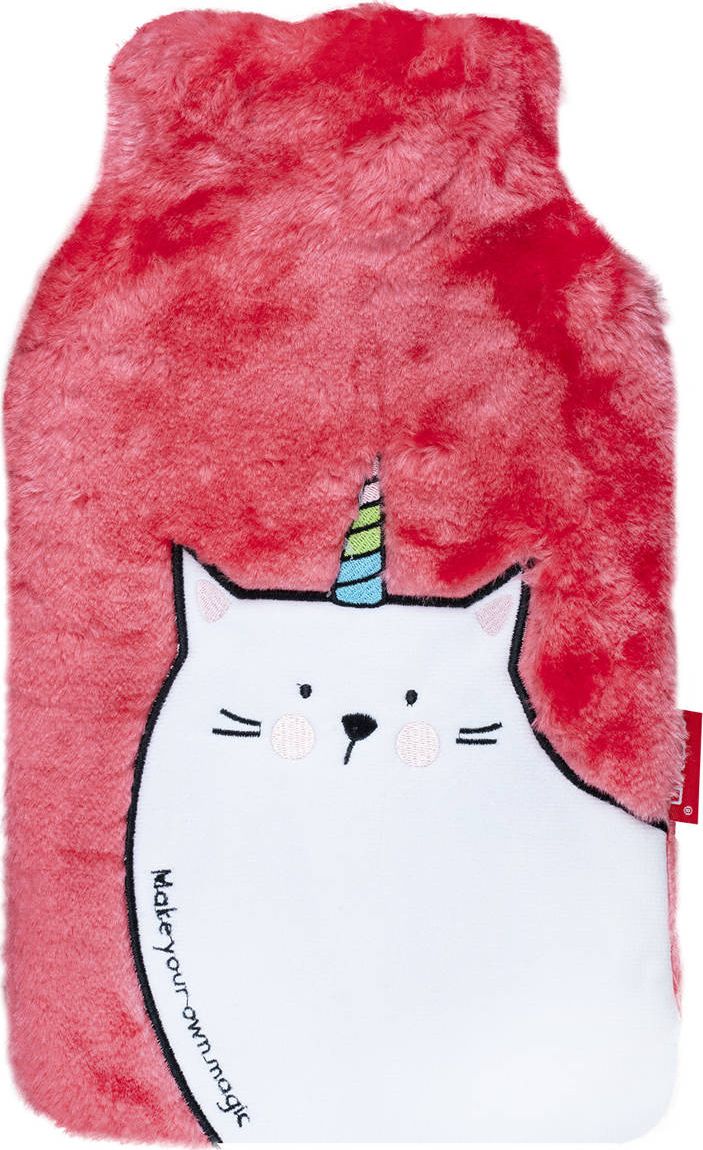 Soxo Termofor różowy 1,8L gumowy pokrowcu sweterku