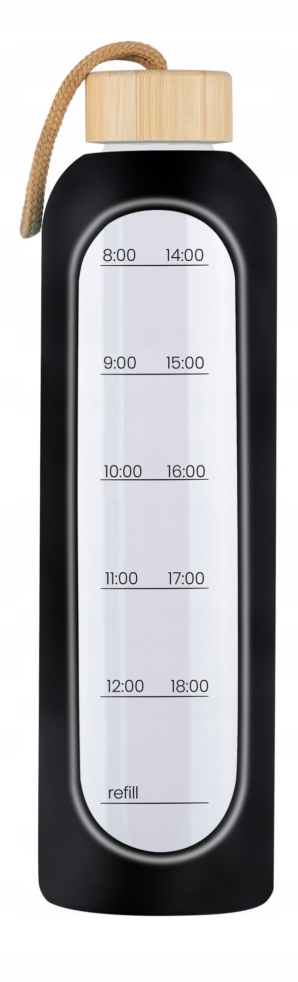 Butelka szklana KiCA Hydro Glass 1000 ml - czarna
