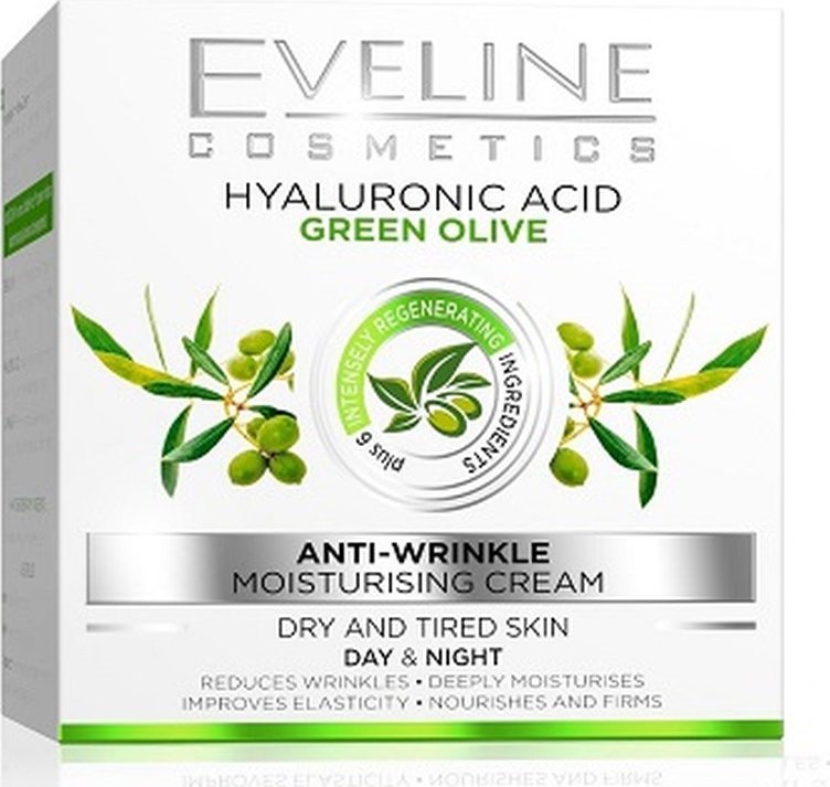 Eveline Platinum & Collagen Kwas hialuronowy + Zielona Oliwka krem przeciwzmarszczkowy na dzień i na noc 50ml