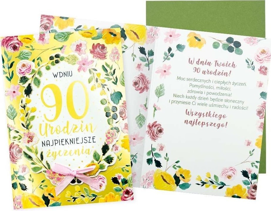 KUKARTKA Karnet B6 Urodziny 90 (kwiaty)