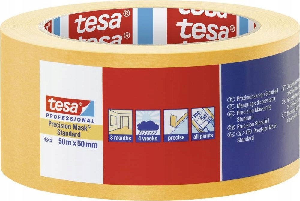 Tesa Tesa Masking Tape 50m x 50mm Stand.Prec. yellow 04344