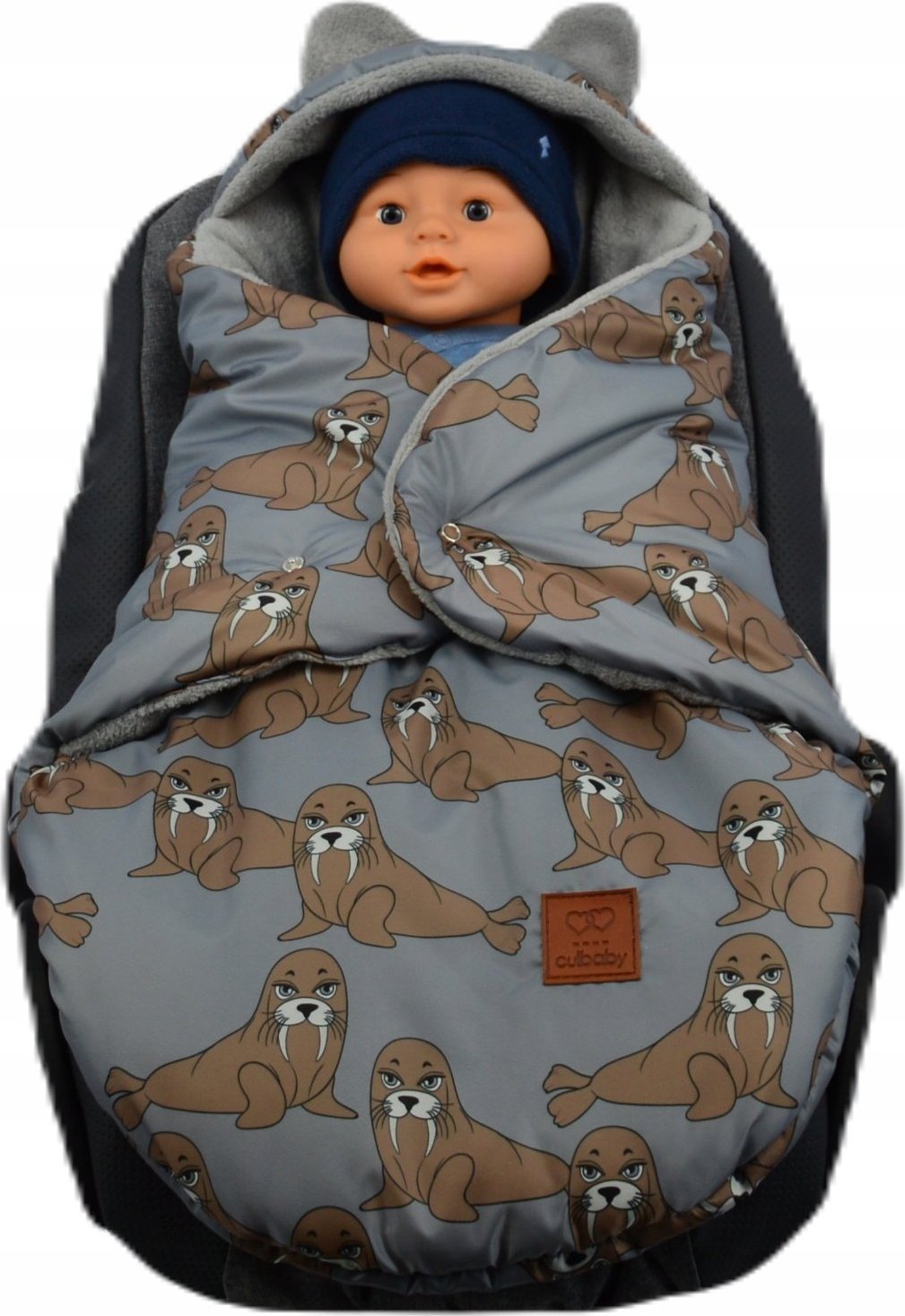 Culbags ŚPIWOREK MYSZKA NOSIDŁO FOTELIK WÓZEK ORTALION SZARY MORSY MINKY SZARY