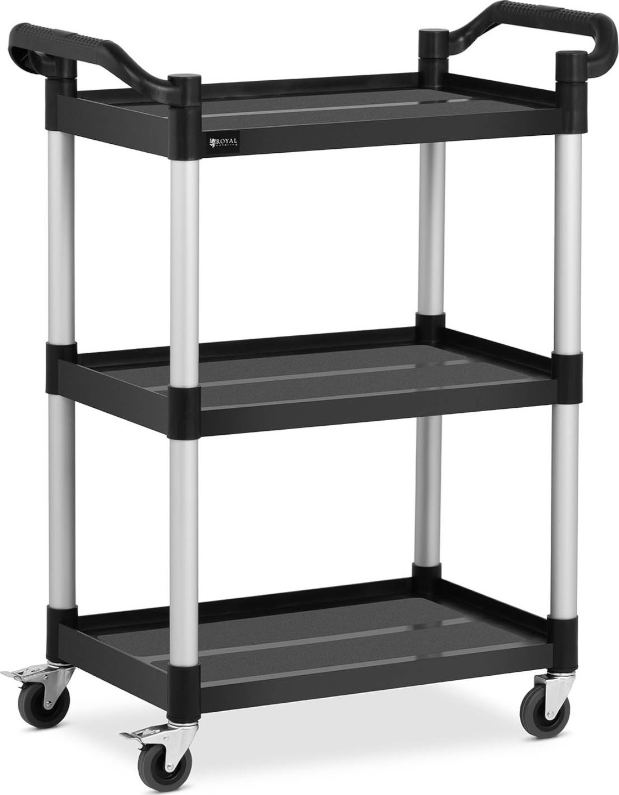 Royal Catering Wózek kelnerski serwisowy 3 półki plastikowe 63 x 40cm do 90kg Wózek kelnerski serwisowy 3 półki plastikowe 63 x 40cm do 90kg