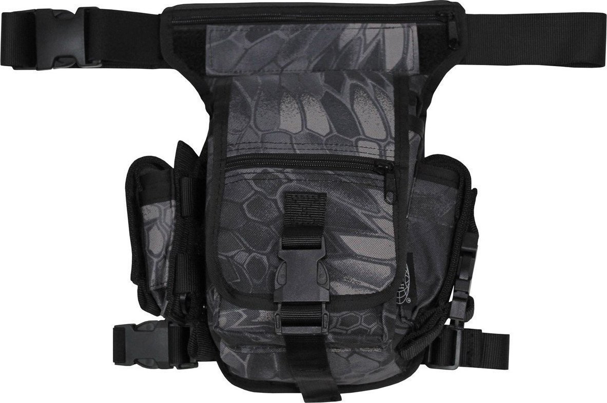 MFH Saszetka biodrowa z mocowaniem na udo snake-black