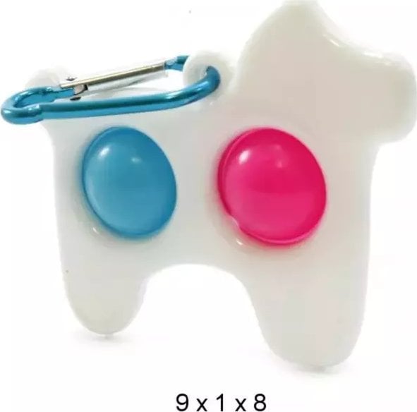 Mocco Bubble Pop It Antistress Sensory / Dog / keychain / White