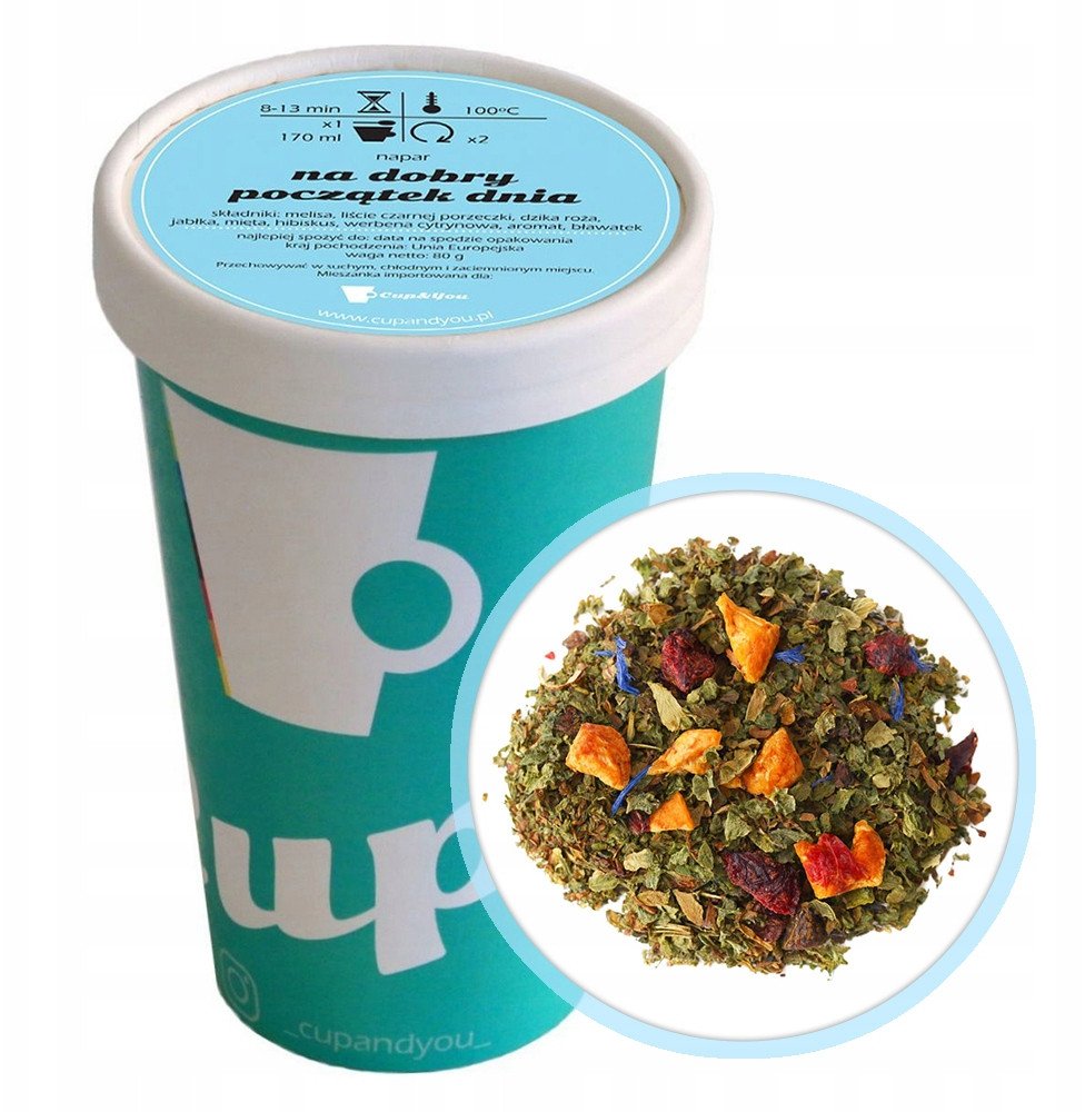 Herbata ziołowa wspomagająca trawienie NA DOBRY POCZĄTEK DNIA mięta 80g - herbata liściasta sypana mieszanka napar susz