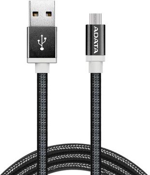 Kabel USB ADATA USB-A - microUSB 1 m Czarny (AMUCAL-100CMK-CBK)