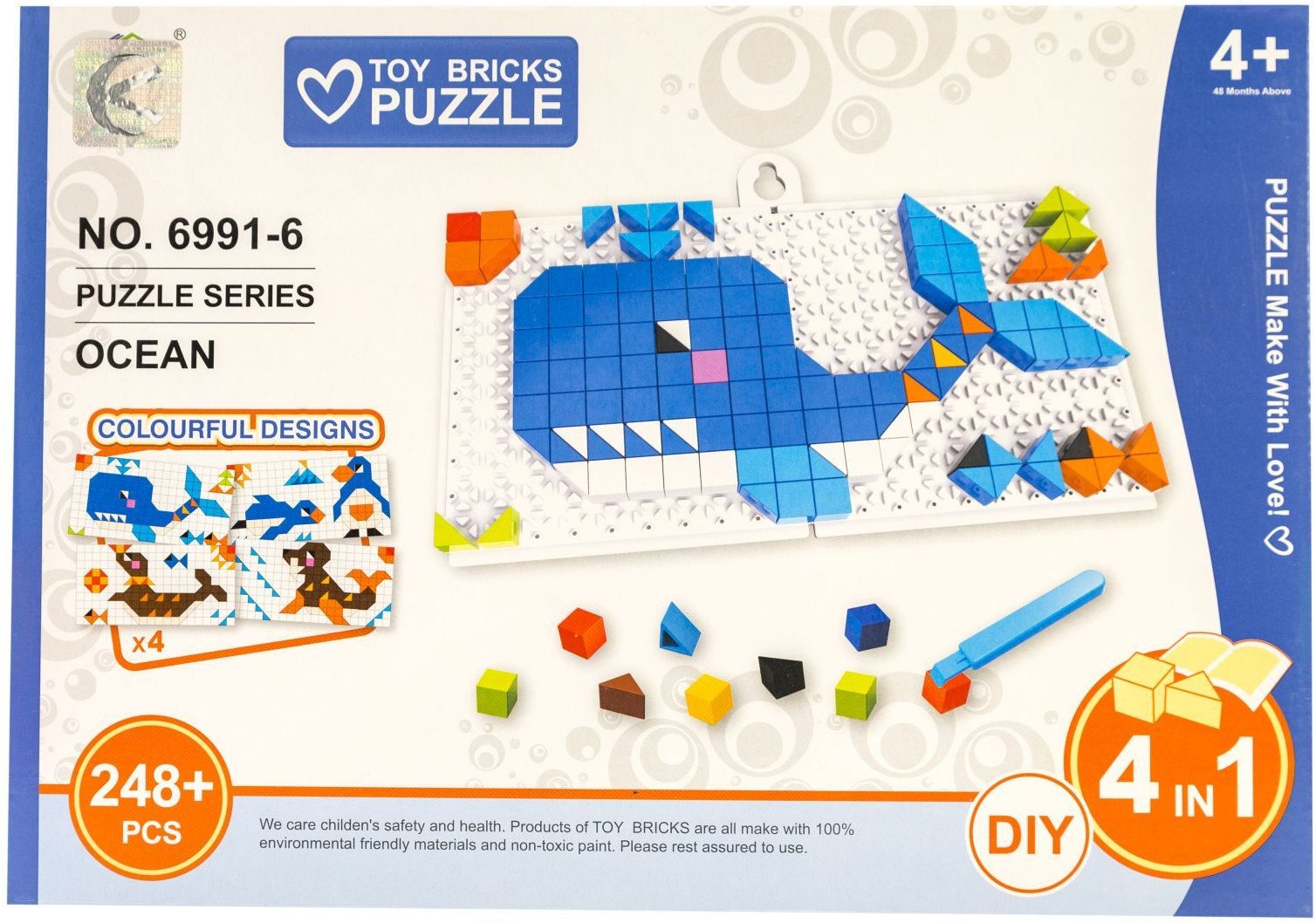 Puzzle układanka dzieci 248 elementów 4w1 ZWIERZĘTA