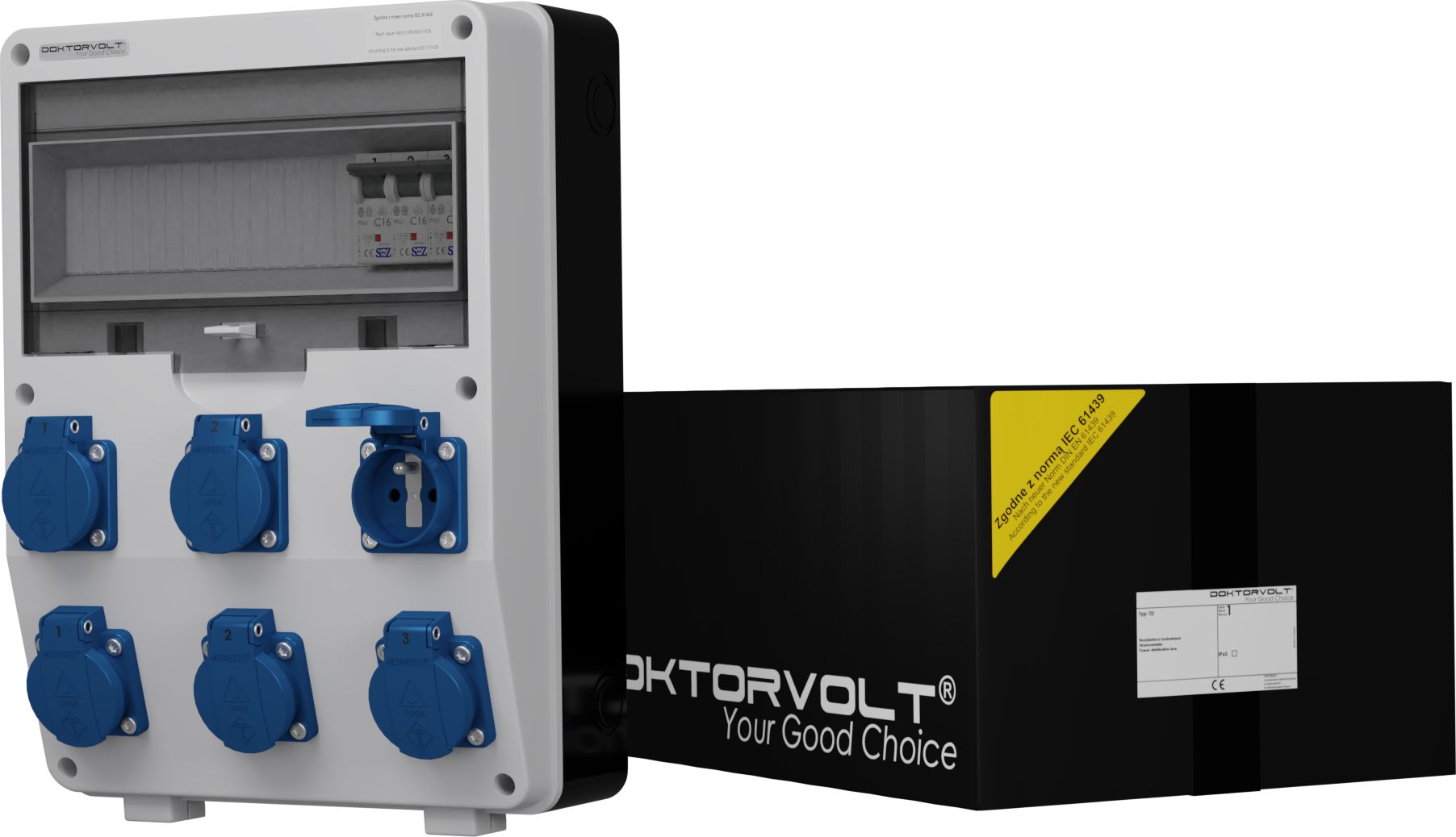Doktorvolt Rozdzielnica budowlana TD-S 6x230V gniazda Mennekes Doktorvolt 0595