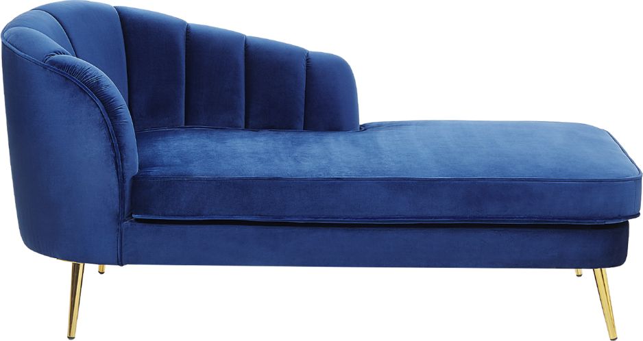 Shumee Szezlong welurowy lewostronny ciemnoniebieski ALLIER