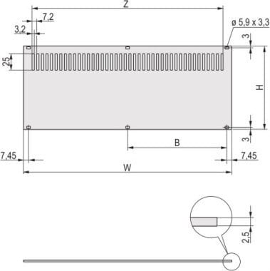 SCHROFF Panel tylny SCHROFF, perforowany, nieekranowany, do RatiopacPRO i PropacPRO, 3 HU, 84 HP