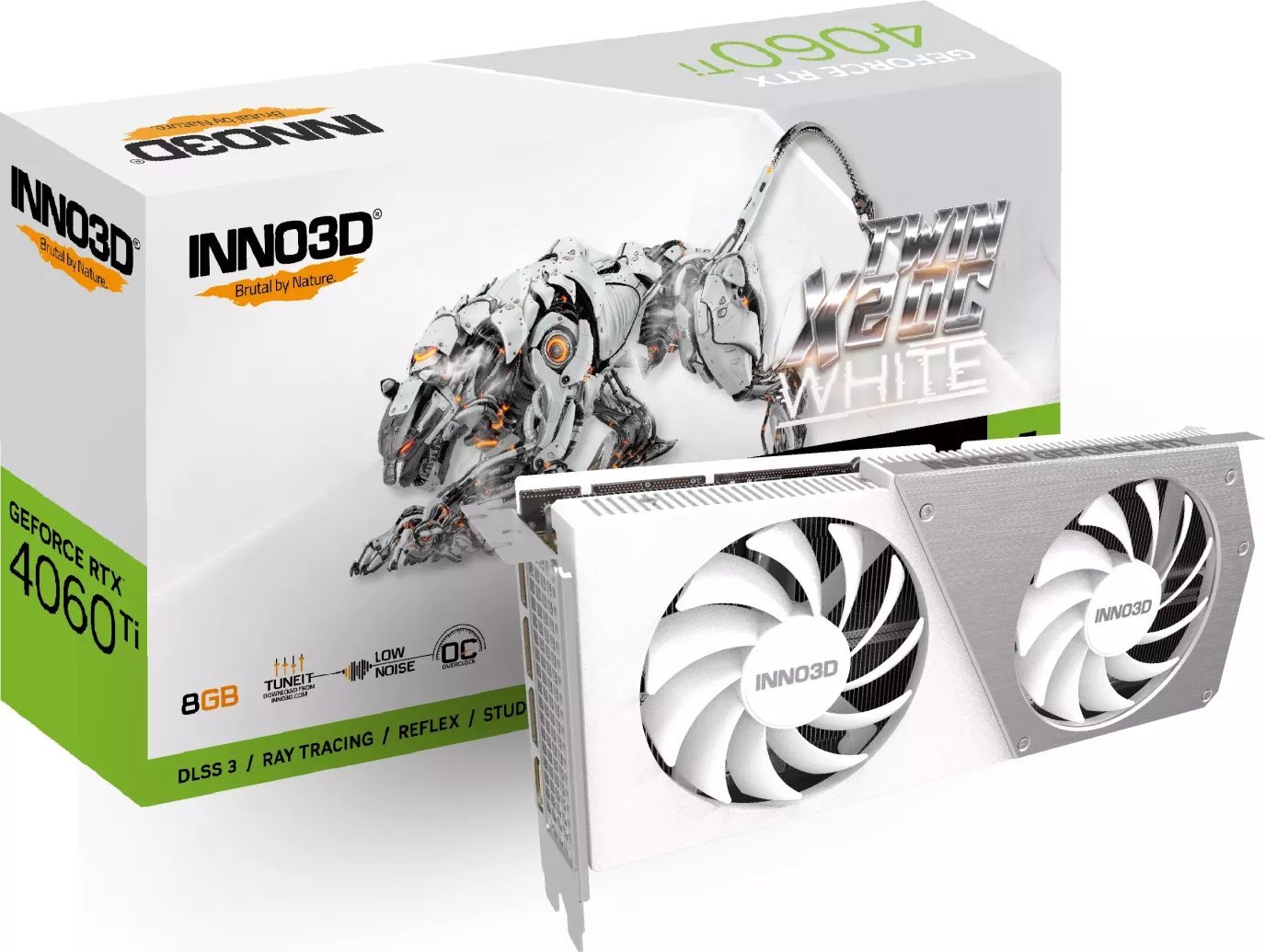 Karta graficzna Inno3D GeForce RTX 4060 Ti Twin X2 OC White 8GB GDDR6 (N406T2-08D6X-171153W)