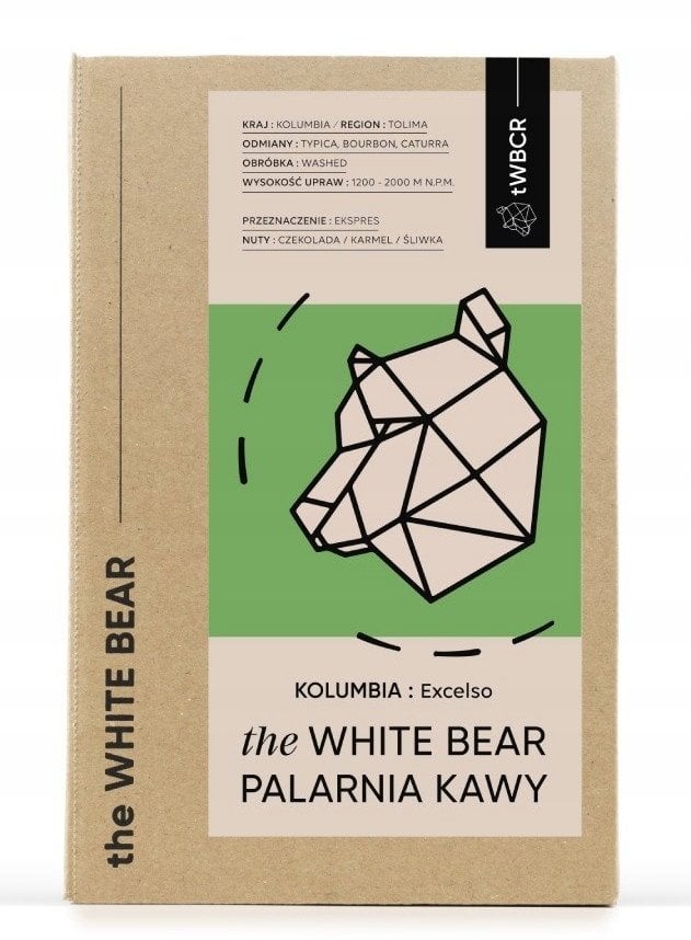 Kawa ziarnista The White Bear Kawa ziarnista Kolumbia Excelso 1kg