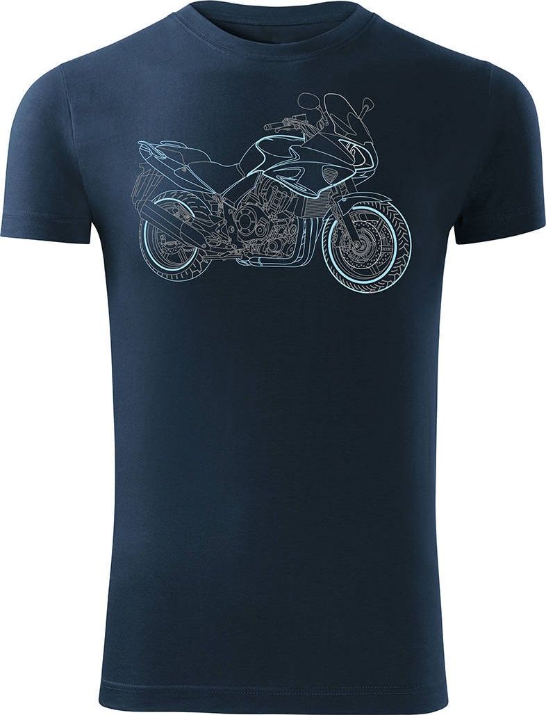 Topslang Koszulka z motocyklem Honda CBF 1000 męska granatowa SLIM XL
