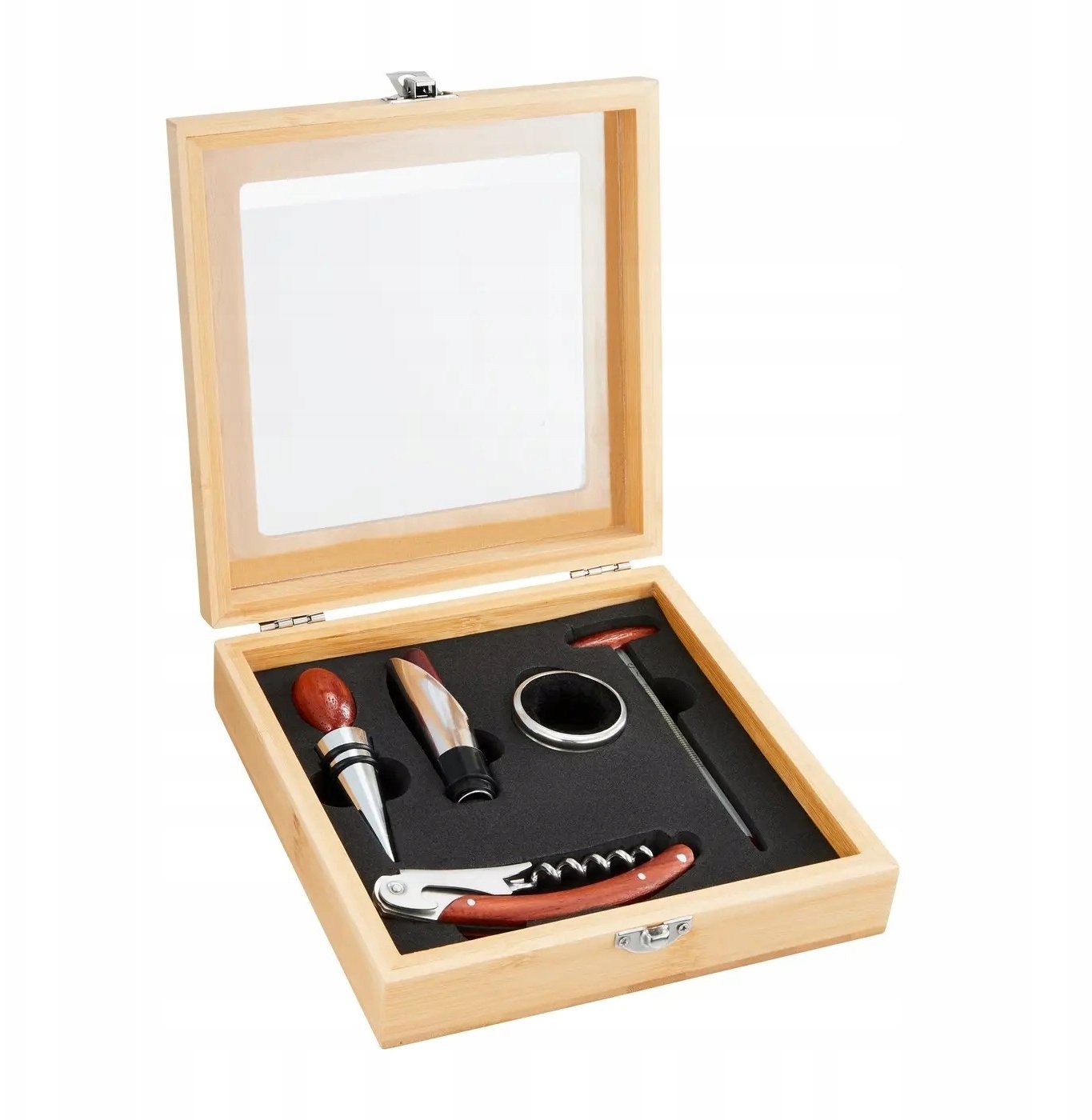 Komplet akcesoriów do wina w bambusowym etui Bolero 5-elementowy AMBITION