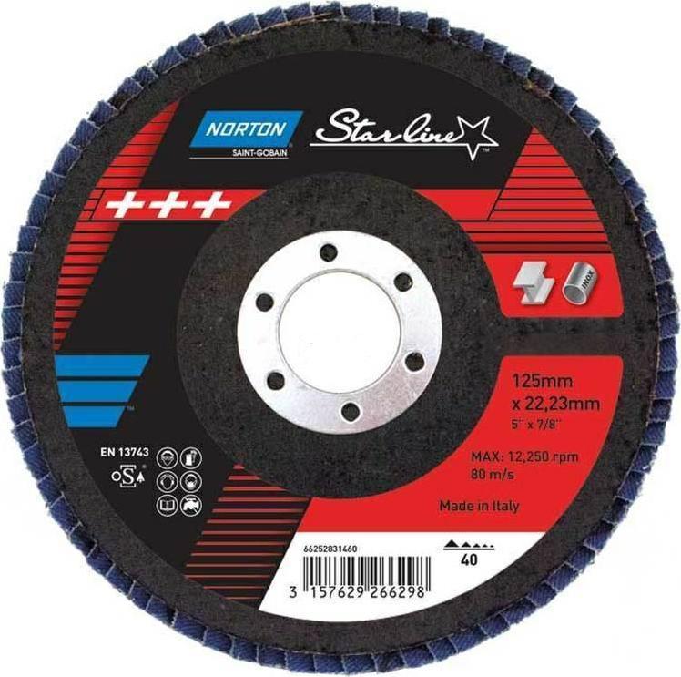 Norton Clipper Tarcza lamelkowa FLD FDTF 125x22 R82B NOR P60 STARL EU