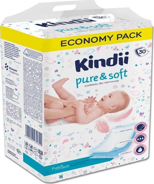 Kindii Kindii Pure & Soft Podkłady jednorazowe dla niemowląt 1op.-30szt