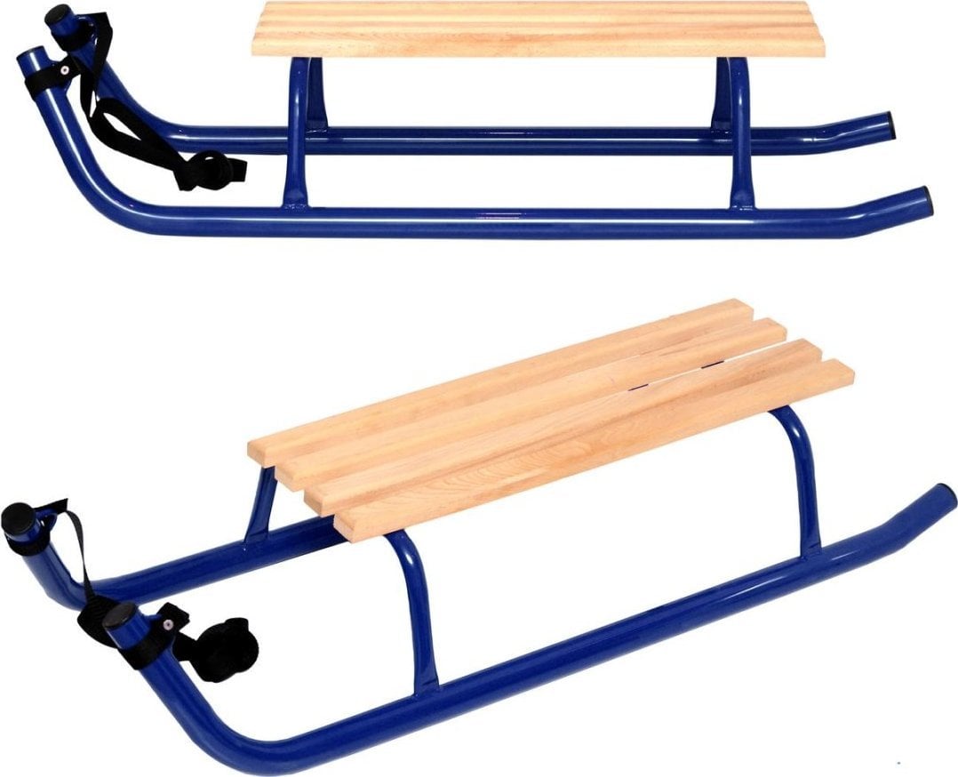 Enero Sanki zimowe rekreacyjne metalowe kuligowe 2 osobowe wzmocnione niebieskie