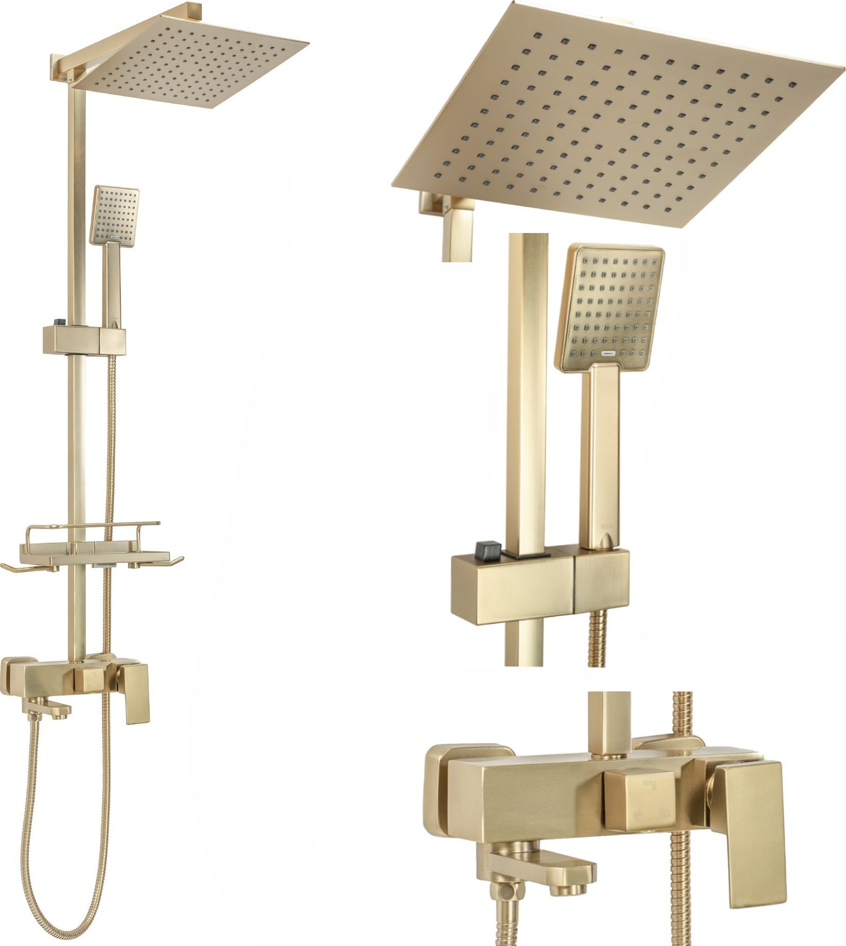 Rea Zestaw Prysznicowy Natryskowy Rea Jack Złoty Szczotkowany