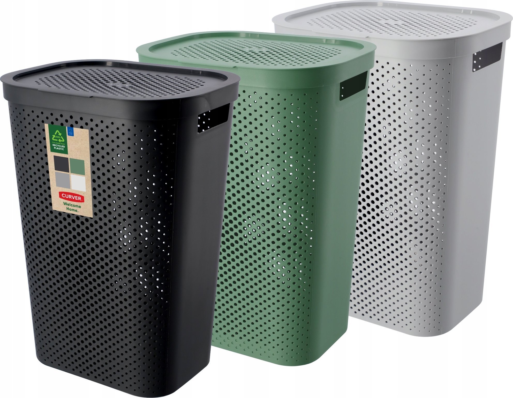 Kadax Curver Kosze Pojemniki Na Pranie Z Pokrywą 3x60L