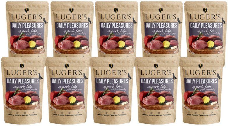 Karma mokra dla psa Luger's Daily Pleasures ze schabem wieprzowym, ziemniakiem i pietruszką zestaw 10 x 500 g