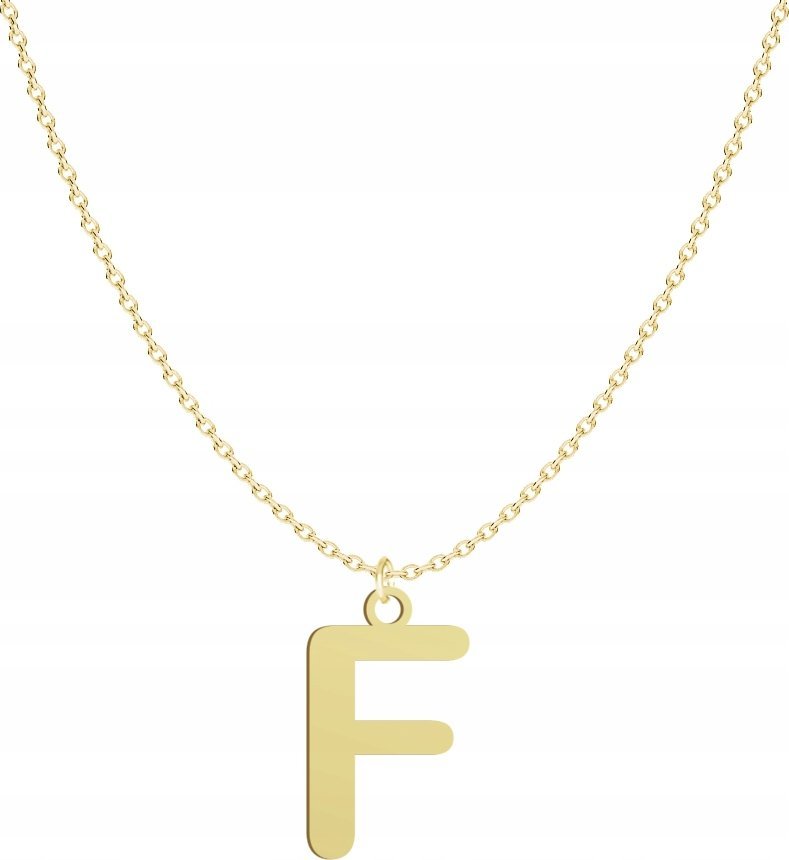 Radziszewska Jewellery Pozłacany naszyjnik litera F - DEDYKACJA GRATIS