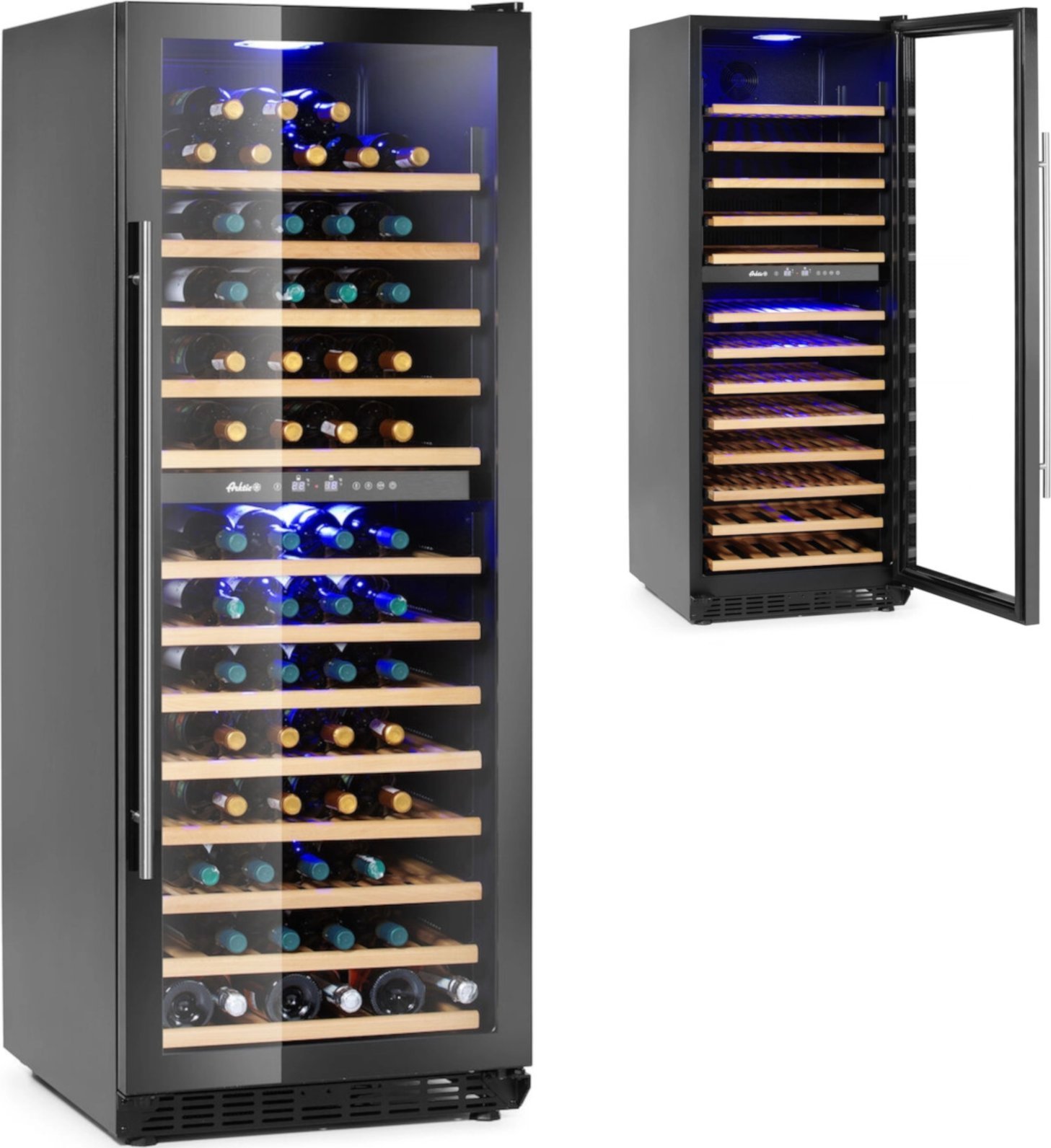 ARKTIC Lodówka chłodziarka do wina dwustrefowa na 135 butelek 387 l 130 W Lodówka chłodziarka do wina dwustrefowa na 135 butelek 387 l 130 W