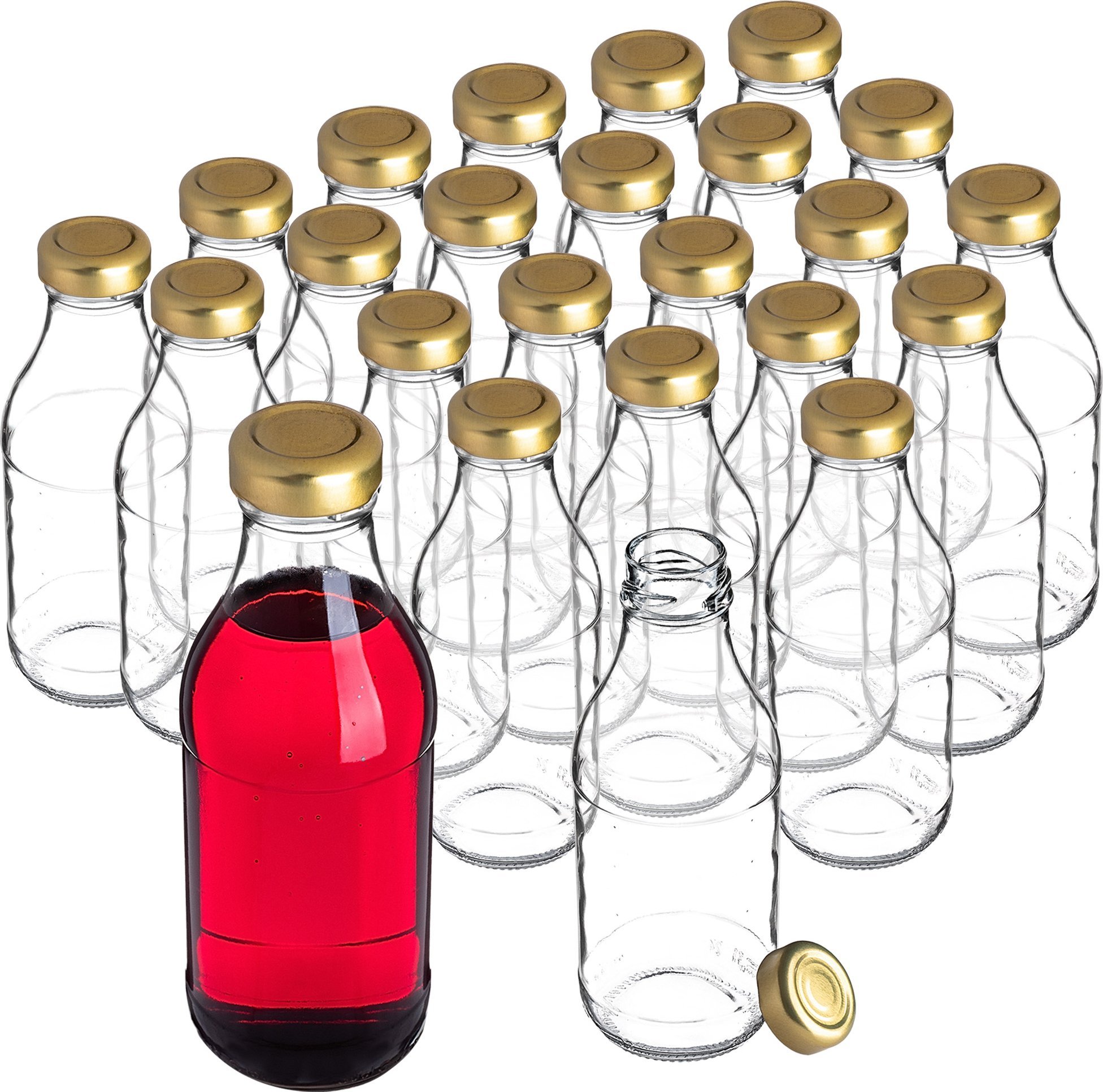 KADAX Butelka Szklana Soczek 330ml Z Zakrętką Na Sok Butelki Na Soki Nalewki 24x